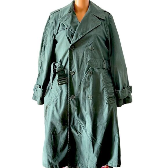 Rolane Sportswear, INC Vintage Men’s Military Trench Coat Army Green Size 36R - Picture 1 of 15
